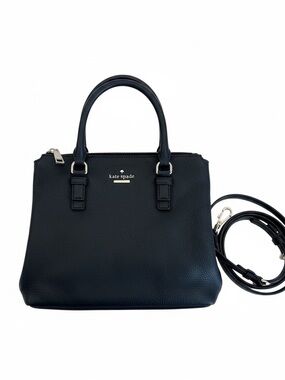 kate spade Black Pebbled Leather Top-Handle Crossbody Satchel